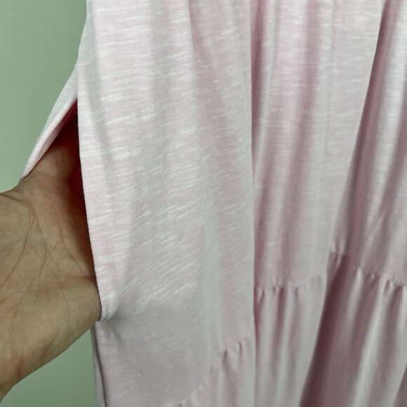 Old Navy Midi Dress Womens XL Tall Pink Tiered Slub-Knit Cami Swing Strappy Back - Picture 6 of 10